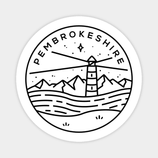 Pembrokeshire, Wales Emblem - White Magnet